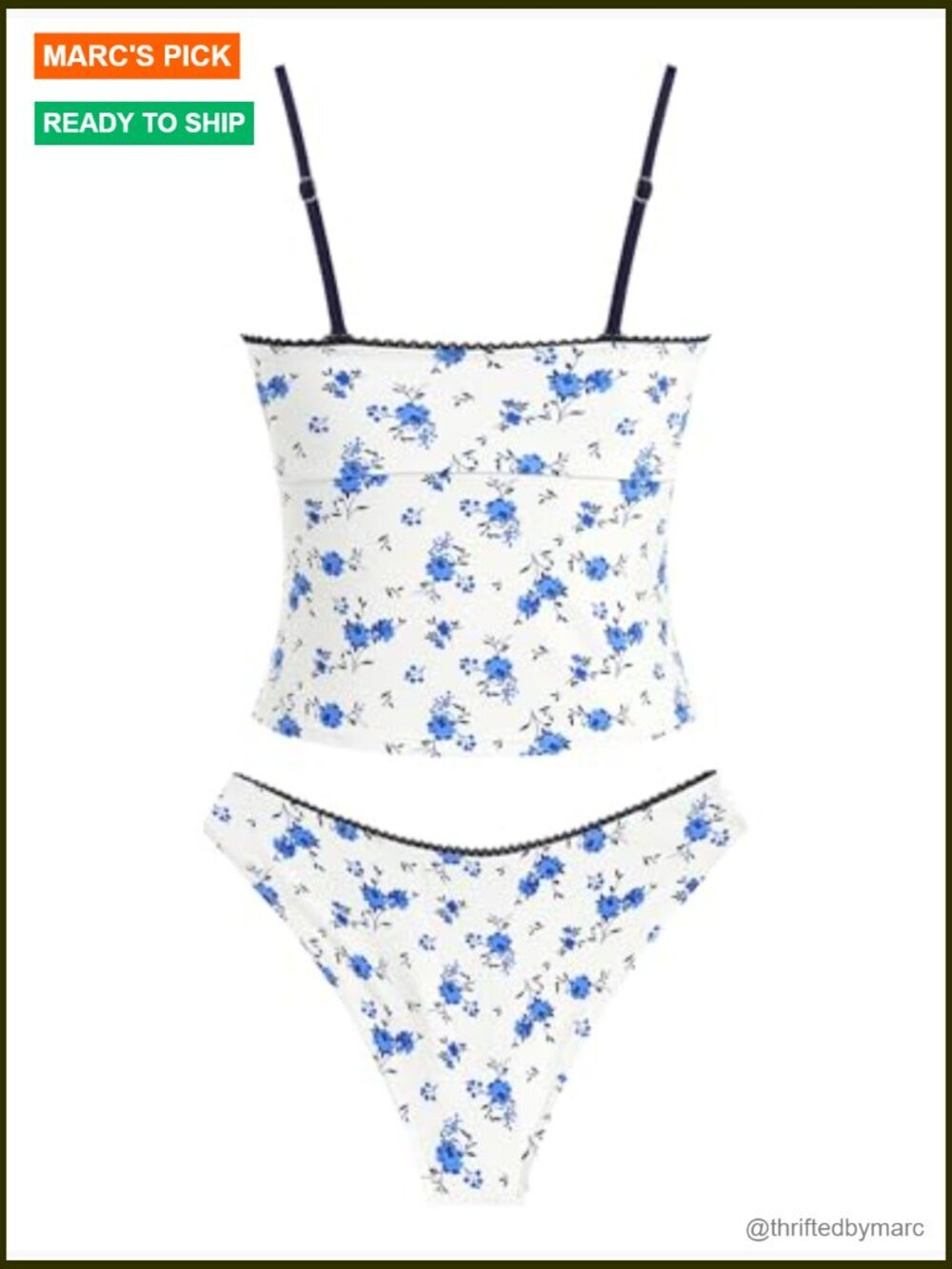 Tummy Control Tankini Set High Cut Two Piece Bow Tie Side - Picture 3 of 7